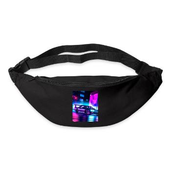 Vaporwave Esthétique Synthwave Car - Sac banane - noir - Devant