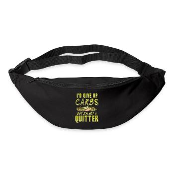 I'd Give Up Carbs But I'm Not A Quitter Retro - Gürteltasche - Schwarz - Vorne