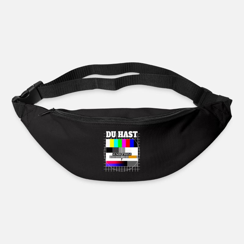 Du Hast Sendepause Testbild 90er Party 80er Jahre - Gürteltasche - Schwarz