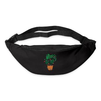 Christmas Monstera mit Lichterkette Weihnachtsbaum - Gürteltasche - Schwarz - Vorne