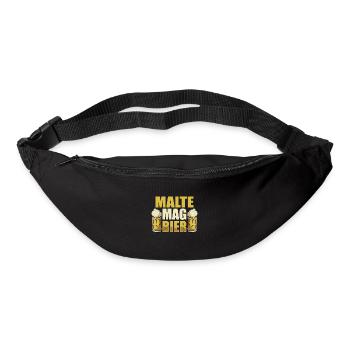 Malte mag Bier Name Geburtstag - Gürteltasche - Schwarz - Vorne