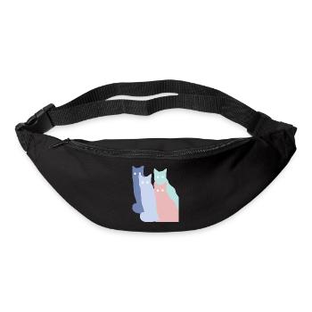 Chats pastels - Sac banane - noir - Devant
