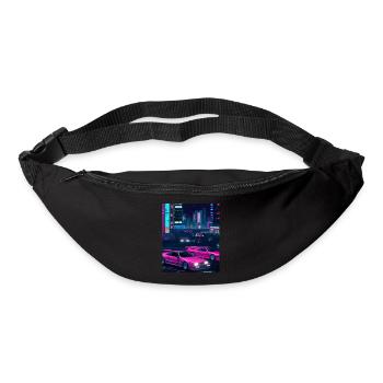 Vaporwave Esthétique Synthwave Car - Sac banane - noir - Devant
