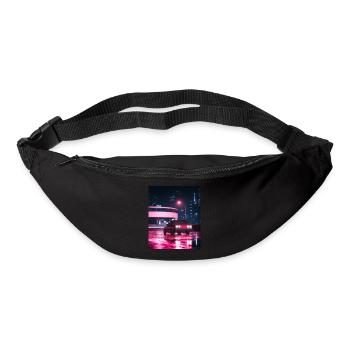 Vaporwave Esthétique Synthwave Car - Sac banane - noir - Devant