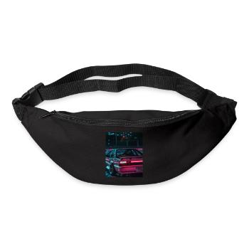 Vaporwave Esthétique Synthwave Car - Sac banane - noir - Devant