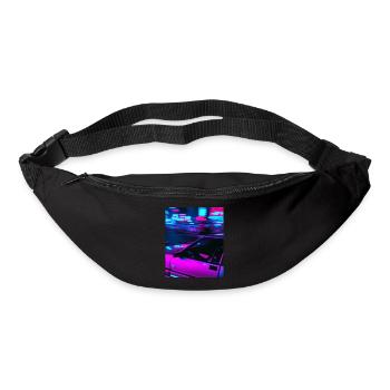 Vaporwave Esthétique Synthwave Car - Sac banane - noir - Devant