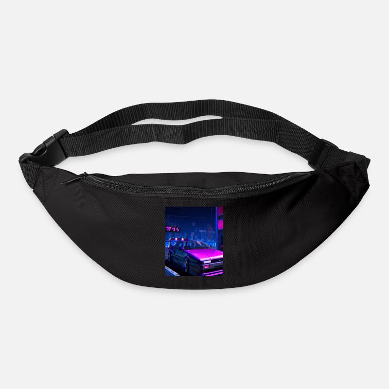 Vaporwave Aesthetic Synthwave Car - Gürteltasche - Schwarz