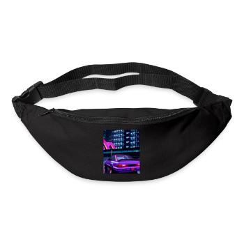 Vaporwave Esthétique Synthwave Car - Sac banane - noir - Devant