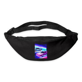 Vaporwave Esthétique Synthwave Car - Sac banane - noir - Devant