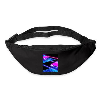 Vaporwave Esthétique Synthwave Car - Sac banane - noir - Devant