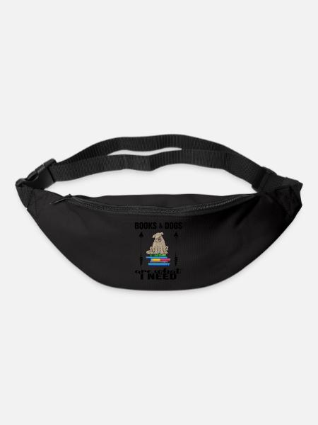 Read reading hour Bookworm likes "books and dogs" - Bum bag - black