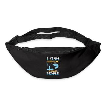 Je pêche, donc je n’étouffe pas les gens qui - Sac banane - noir - Devant