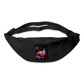Créature paradisiaque - un magnifique colibri coloré - Sac banane - noir - Devant