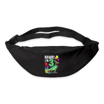 3rd birthday I am 3 years T-Rex dinosaur - Bum bag - black - Front