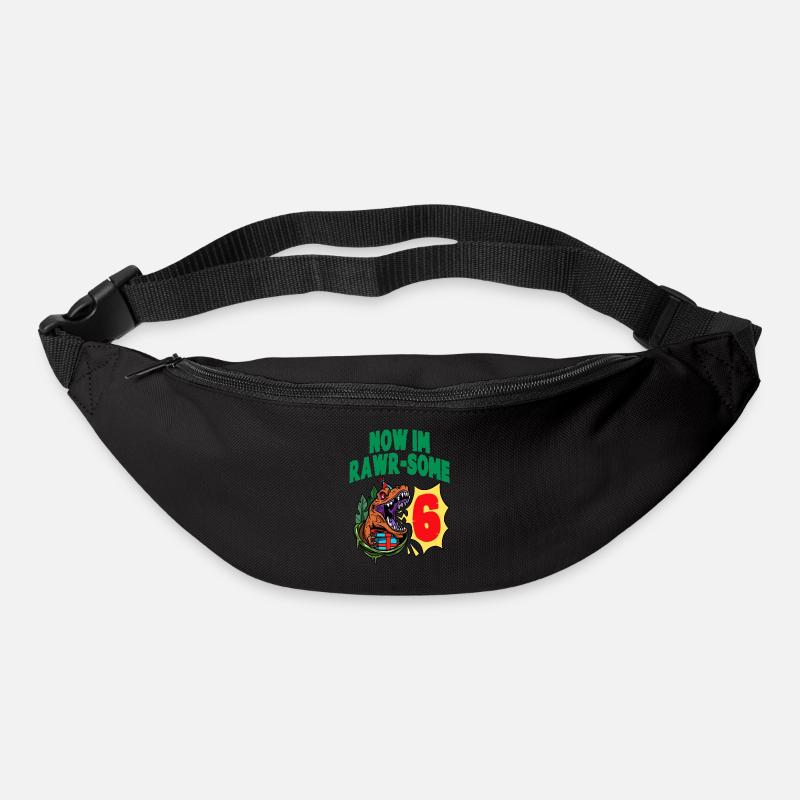 Jetzt bin ich Rawr-Some 6 TRex Dinosaurier Geburtstag - Gürteltasche - Schwarz