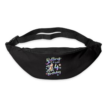 Rolling Into 4th Birthday Roller Skater Inline - Sac banane - noir - Devant