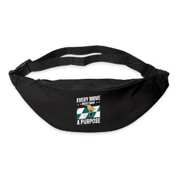 Chaque coup doit avoir un but drôle d’échecs - Sac banane - noir - Devant
