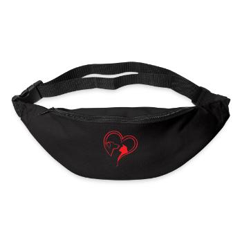 Animal Love Dog Cat Heart Gift - Bum bag - black - Front