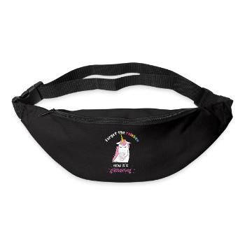 Maintenant, il est temps pour les paillettes drôle de licorne maléfique - Sac banane - noir - Devant