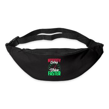 No one cares Drive faster Team Nobody - Bum bag - black - Front