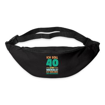 Vierzig 40 Jahre Vierzigster Geburtstag - Gürteltasche - Schwarz - Vorne