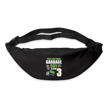 Garbage Truck Birthday Kids Boy 3rd Birthday Party - Bum bag - black - Front