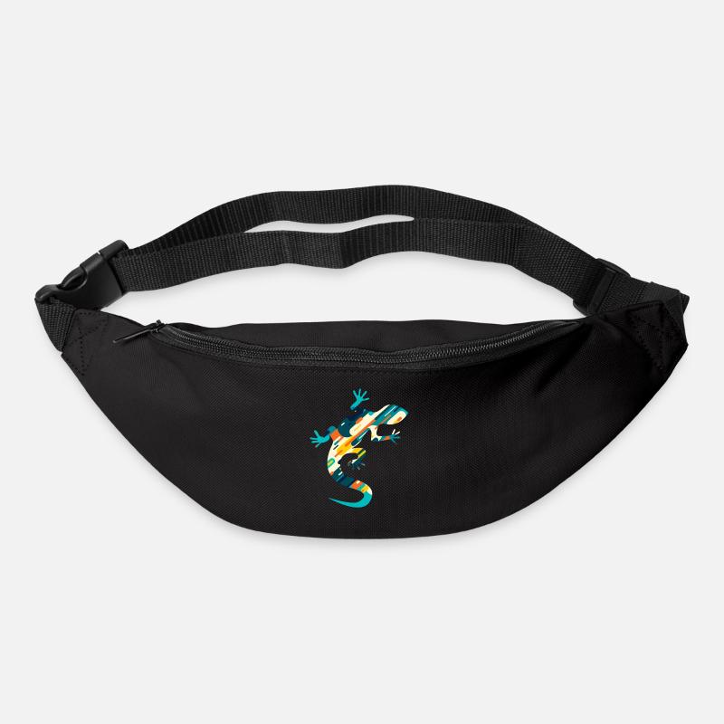 Eidechsen Kunst Reptilien Eidechsen Besitzer Herpe - Gürteltasche - Schwarz
