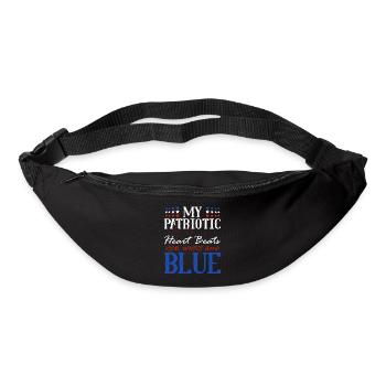 My patriotic heart beats red-white-blue - Bum bag - black - Front
