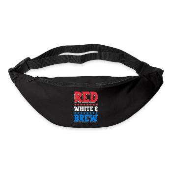 Red white and brown drink July 4 - Bum bag - black - Front