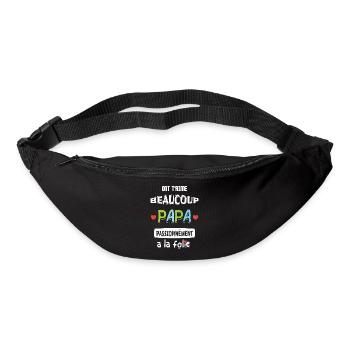 ont t'aime beaucoup papa passionnément a la folie - Sac banane - noir - Devant