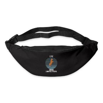 J'aime les chevaux et peut-être 3 personnes - Sac banane - noir - Devant