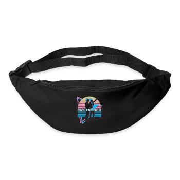 Ingénieur civil Génie civil Rétro - Sac banane - noir - Devant