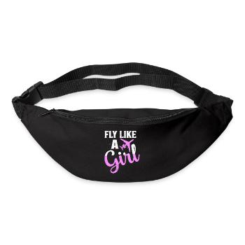 Fly Like A Girl Aviation Pilot Airline - Sac banane - noir - Devant