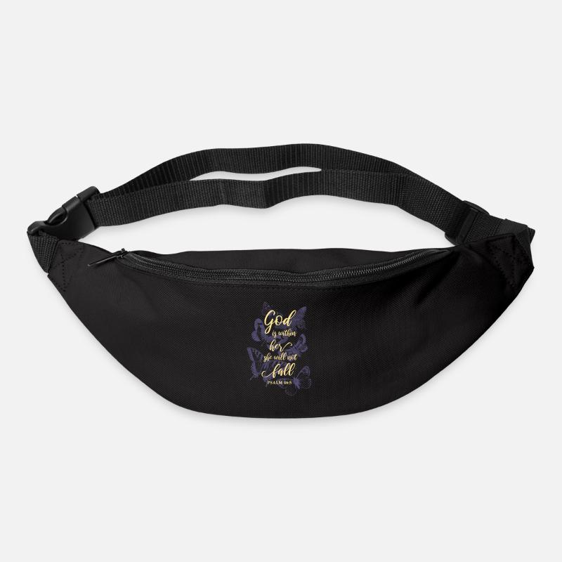 Schmetterlinge Bibelvers Christlich - Gürteltasche - Schwarz
