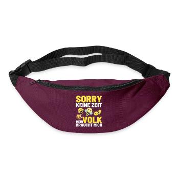 KEINE ZEIT MEIN VOLK BRAUCHT MICH Bienen Honig - Gürteltasche - Burgunderrot - Vorne