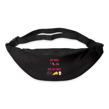 Hot Girls Vs. Real Hot Girls Lipstick vs. Pizza - Gürteltasche - Schwarz - Vorne