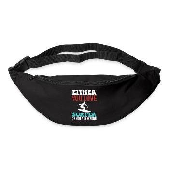 Entweder Du Liebst Surfer Oder Du Liegst Falsch - Gürteltasche - Schwarz - Vorne