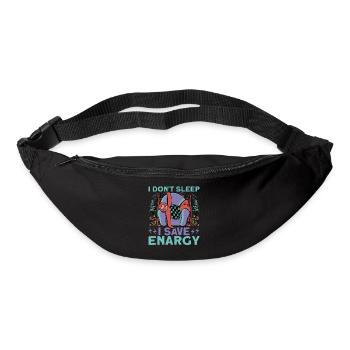 Je ne dors pas J’économise de l’énergie - Sac banane - noir - Devant