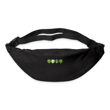 Vert damier Léopard Trèfle Mignon St Patrick - Sac banane - noir - Devant