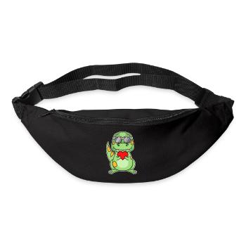 Dinosaurier mit Herz - Liebe Romantisch - Gürteltasche - Schwarz - Vorne