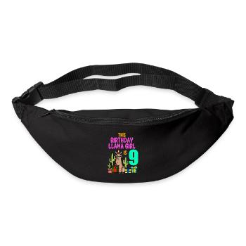 Llama Girl 9th Birthday Party Alpaca - Bum bag - black - Front