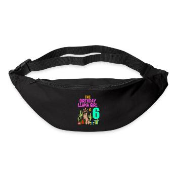 Llama Girl 6th Birthday Party Alpaca - Bum bag - black - Front