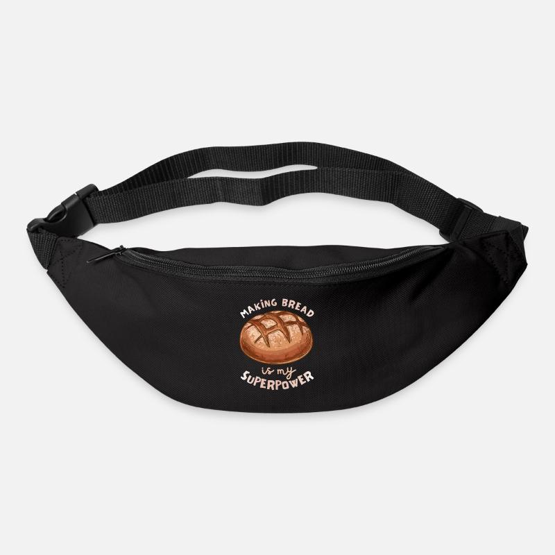 Brot backen, Spruch, Bäcker, Bäckerin - Gürteltasche - Schwarz