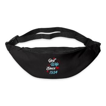 Anniversary Best Wife Since 1934 Wedding - Bum bag - black - Front