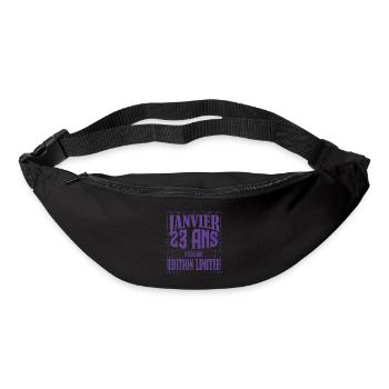 Janvier 23 ans. Cadeau 23 ans janvier anniversaire - Sac banane - noir - Devant