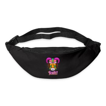 Azteken, Maya-Kultur, Tribal-Kultur Folklore-Maske - Gürteltasche - Schwarz - Vorne