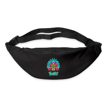 Azteken, Maya-Kultur, Tribal-Kultur Folklore-Maske - Gürteltasche - Schwarz - Vorne
