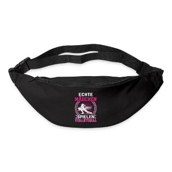 Echte Mädchen spielen Volleyball - Gürteltasche - Schwarz - Vorne