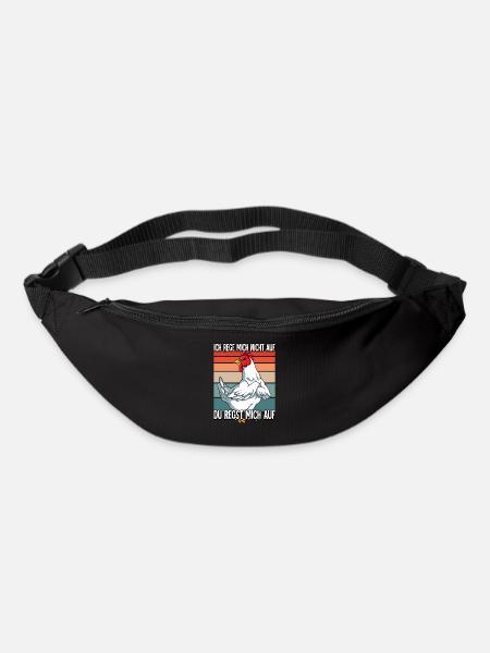 Huhn Ich Rege Mich Nicht Auf - Gürteltasche - Schwarz