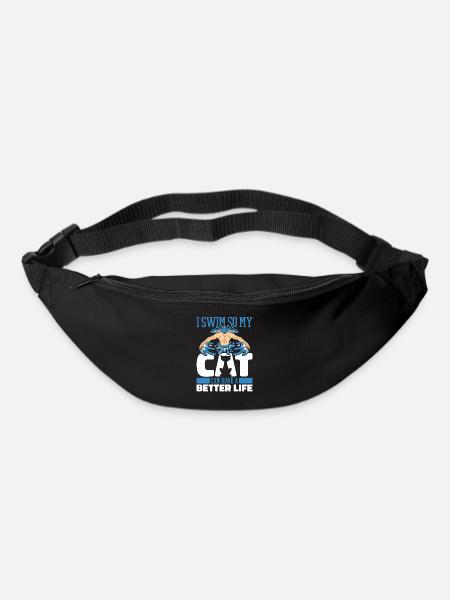 Natation Nageur Chat - Sac banane - noir